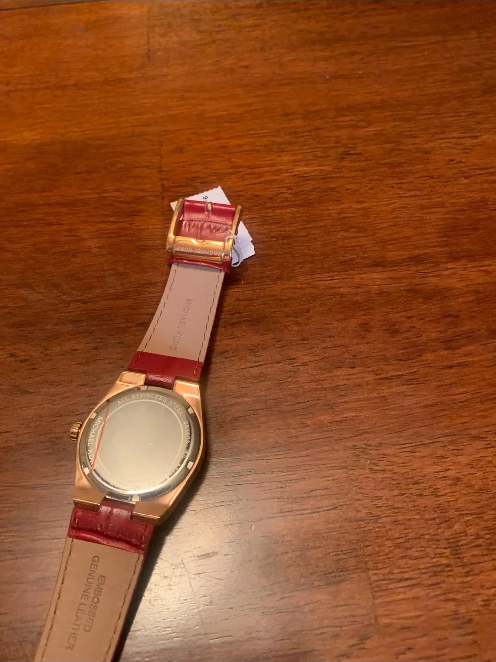 Brand new limited edition red, rose gold plated authentic rare watch/ leather
